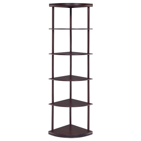 Corner Bookcase - Bonwick 5-shelf Corner Bookshelf Cappuccino