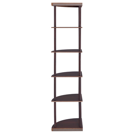 Corner Bookcase - Bonwick 5-shelf Corner Bookshelf Cappuccino