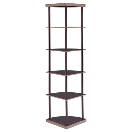 Corner Bookcase - Bonwick 5-shelf Corner Bookshelf Cappuccino