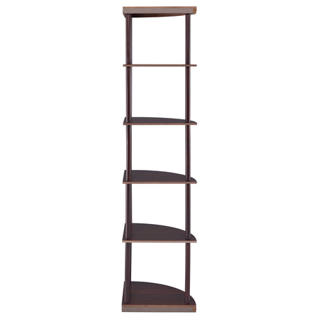 Corner Bookcase - Bonwick 5-shelf Corner Bookshelf Cappuccino