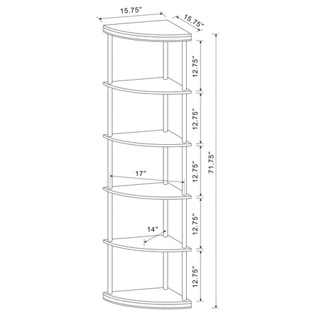 Corner Bookcase - Bonwick 5-shelf Corner Bookshelf Cappuccino