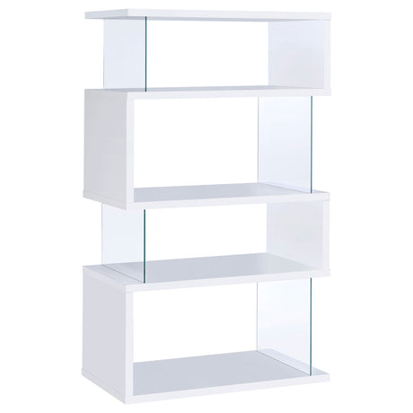 Bookcase - Emelle 4-tier Bookcase White and Clear