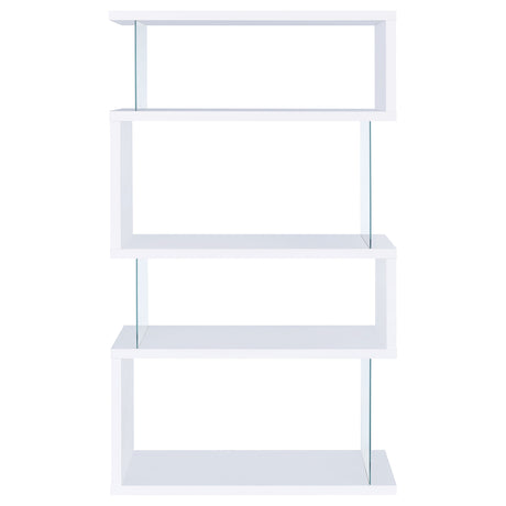 Bookcase - Emelle 4-tier Bookcase White and Clear