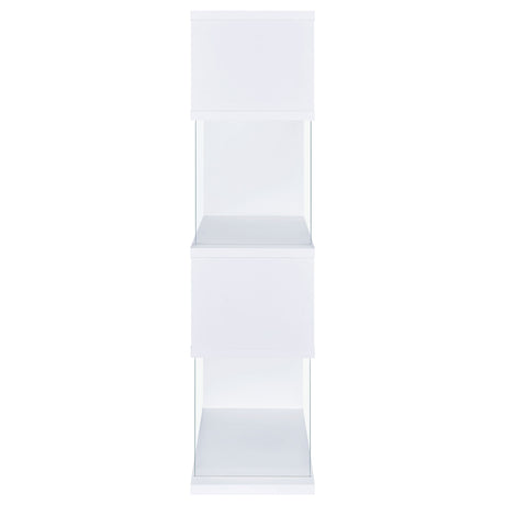 Bookcase - Emelle 4-tier Bookcase White and Clear