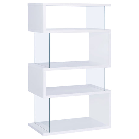 Bookcase - Emelle 4-tier Bookcase White and Clear