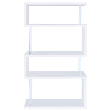 Bookcase - Emelle 4-tier Bookcase White and Clear