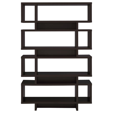 Bookcase - Reid 4-tier Open Back Bookcase Cappuccino