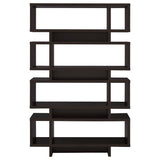 Bookcase - Reid 4-tier Open Back Bookcase Cappuccino