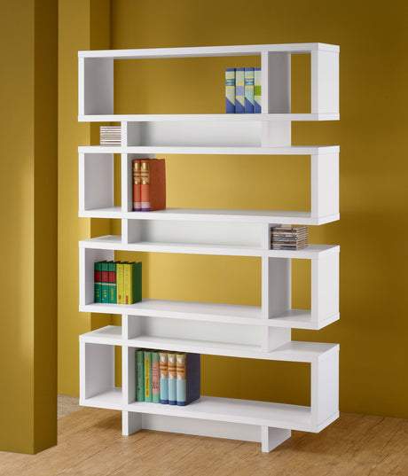 Bookcase - Reid 4-tier Open Back Bookcase White