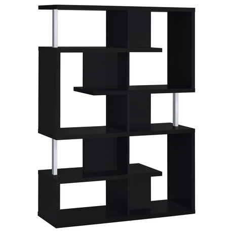 Bookcase - Hoover 5-tier Bookcase Black and Chrome