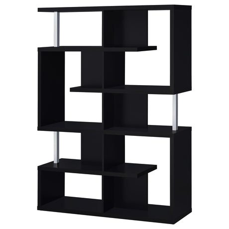 Bookcase - Hoover 5-tier Bookcase Black and Chrome