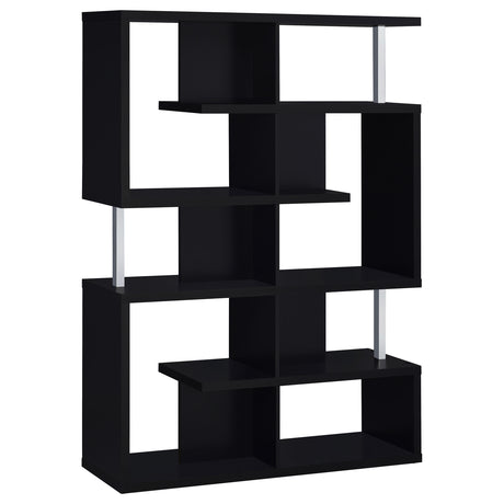 Bookcase - Hoover 5-tier Bookcase Black and Chrome