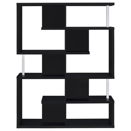 Bookcase - Hoover 5-tier Bookcase Black and Chrome