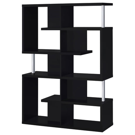 Bookcase - Hoover 5-tier Bookcase Black and Chrome