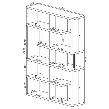 Bookcase - Hoover 5-tier Bookcase Black and Chrome