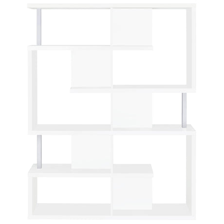 Bookcase - Hoover 5-tier Bookcase White and Chrome