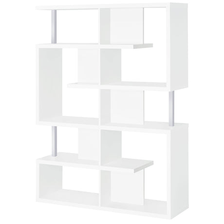 Bookcase - Hoover 5-tier Bookcase White and Chrome