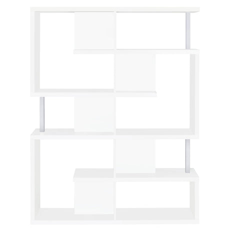 Bookcase - Hoover 5-tier Bookcase White and Chrome