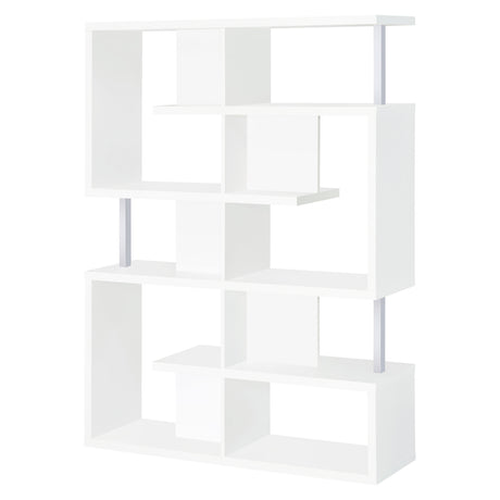 Bookcase - Hoover 5-tier Bookcase White and Chrome