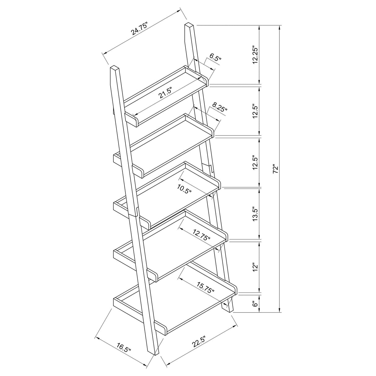 Colella 3 - piece Storage Ladder Bookcase Set Cappuccino | Coaster | Home Elegance USA