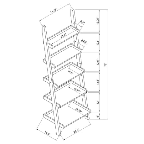 Colella 3 - piece Storage Ladder Bookcase Set Cappuccino - 800319 - S3 - image - 8