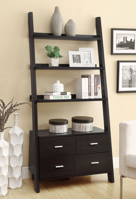 Bookcase - Colella 4-drawer Storage Bookcase Cappuccino