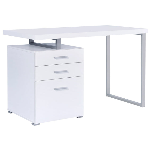 Brennan 3 - drawer Office Desk White | Coaster - 800325 - Home Elegance USA - 1