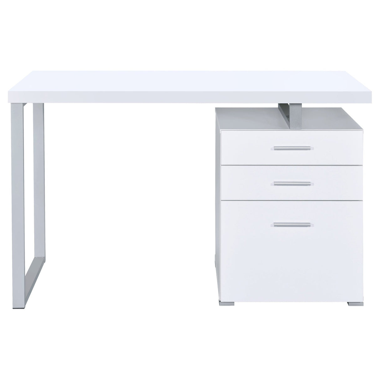 Brennan 3 - drawer Office Desk White | Coaster - 800325 - Home Elegance USA - 5