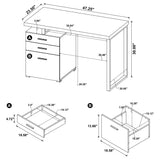 Computer Desk - Brennan 3-drawer Office Desk White