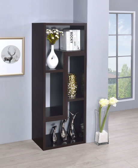 Bookcase / Tv Stand - Velma Convertible TV Console and Bookcase Cappuccino