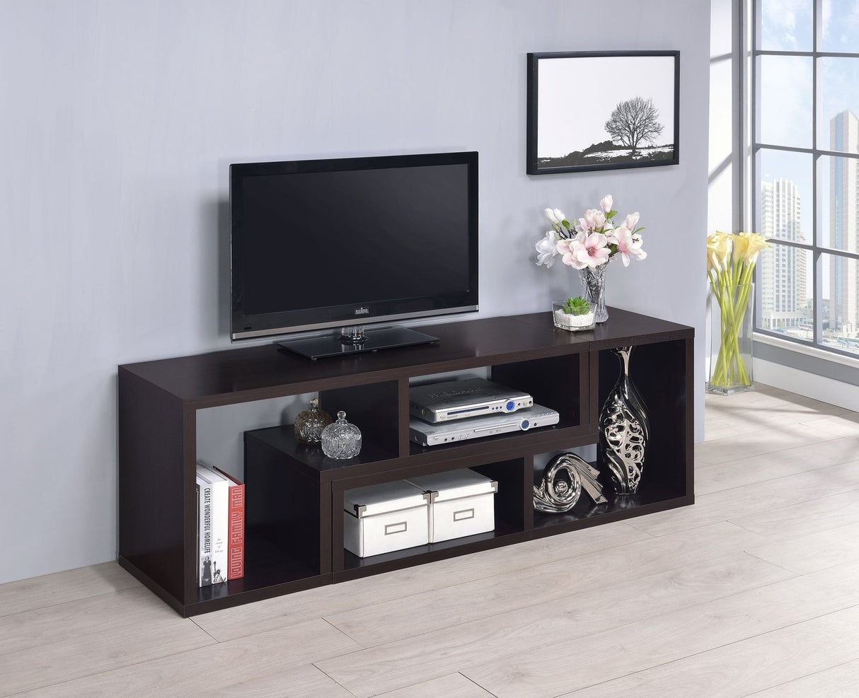 Bookcase / Tv Stand - Velma Convertible TV Console and Bookcase Cappuccino | Coaster - 800329 - Home Elegance USA - 4