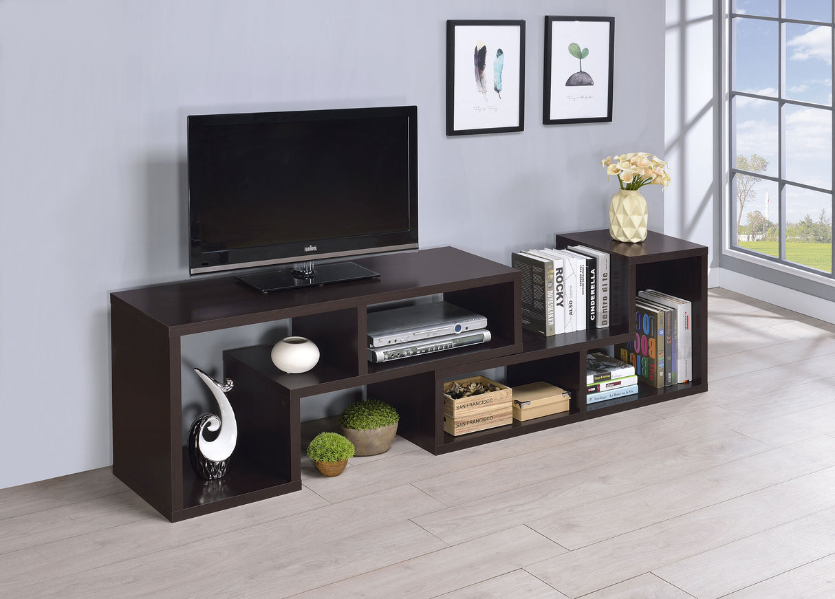 Bookcase / Tv Stand - Velma Convertible TV Console and Bookcase Cappuccino