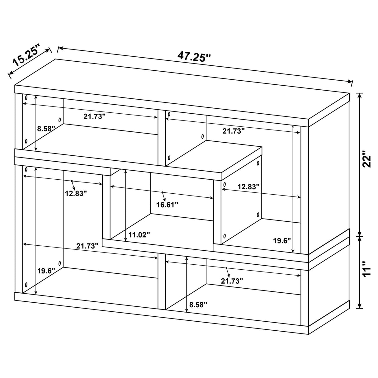 Bookcase / Tv Stand - Velma Convertible TV Console and Bookcase Cappuccino | Coaster - 800329 - Home Elegance USA - 18