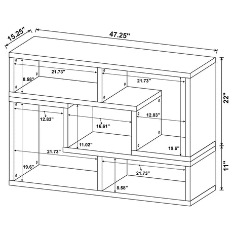 Bookcase / Tv Stand - Velma Convertible TV Console and Bookcase Cappuccino