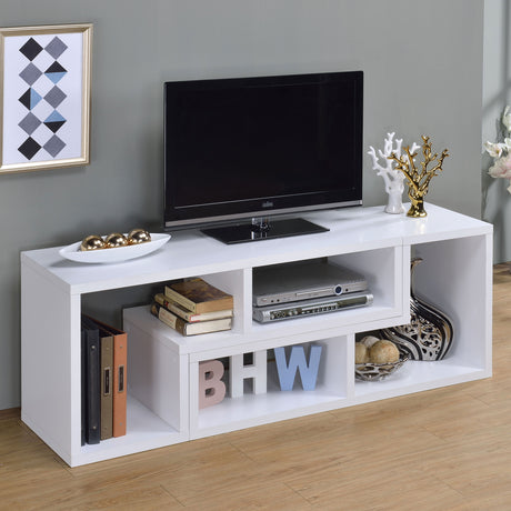 Bookcase / Tv Stand - Velma Convertible TV Console and Bookcase White