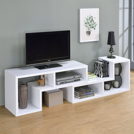 Bookcase / Tv Stand - Velma Convertible TV Console and Bookcase White