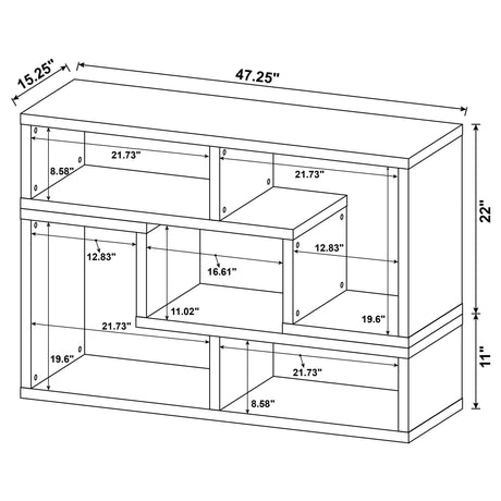 Bookcase / Tv Stand - Velma Convertible TV Console and Bookcase White