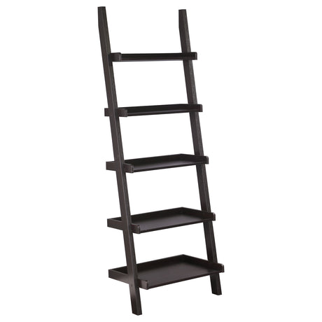 Bookcase - Colella 5-shelf Ladder Bookcase Cappuccino