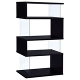 Bookcase - Emelle 4-tier Bookcase Black and Clear