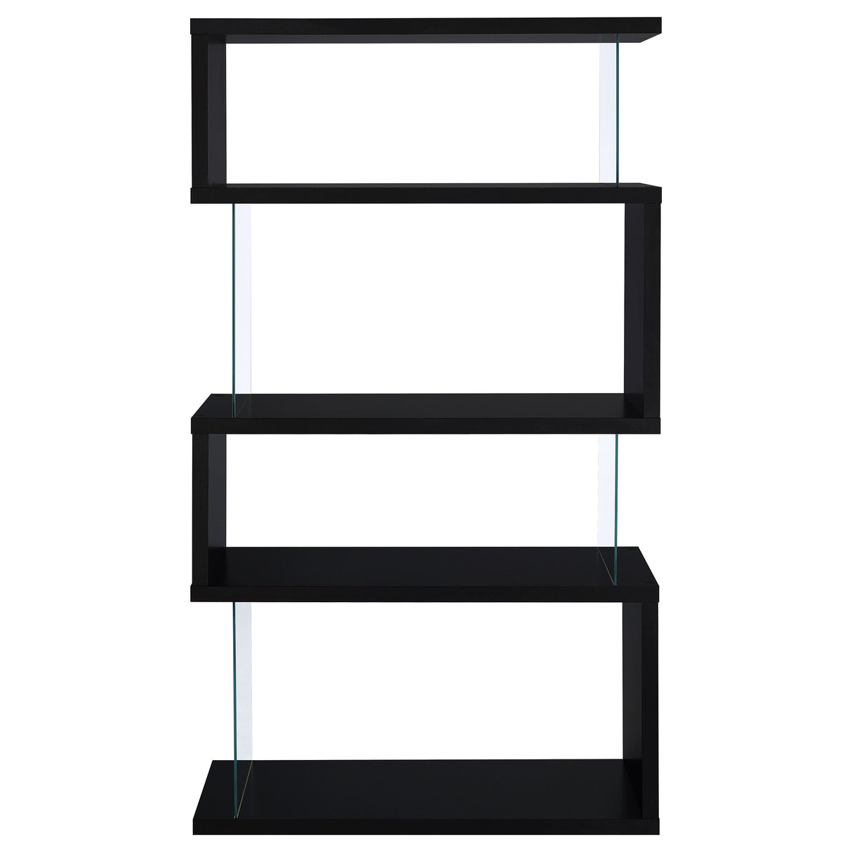 Bookcase - Emelle 4-tier Bookcase Black and Clear