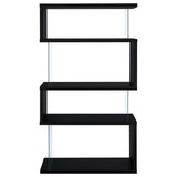 Bookcase - Emelle 4-tier Bookcase Black and Clear