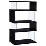 Bookcase - Emelle 4-tier Bookcase Black and Clear