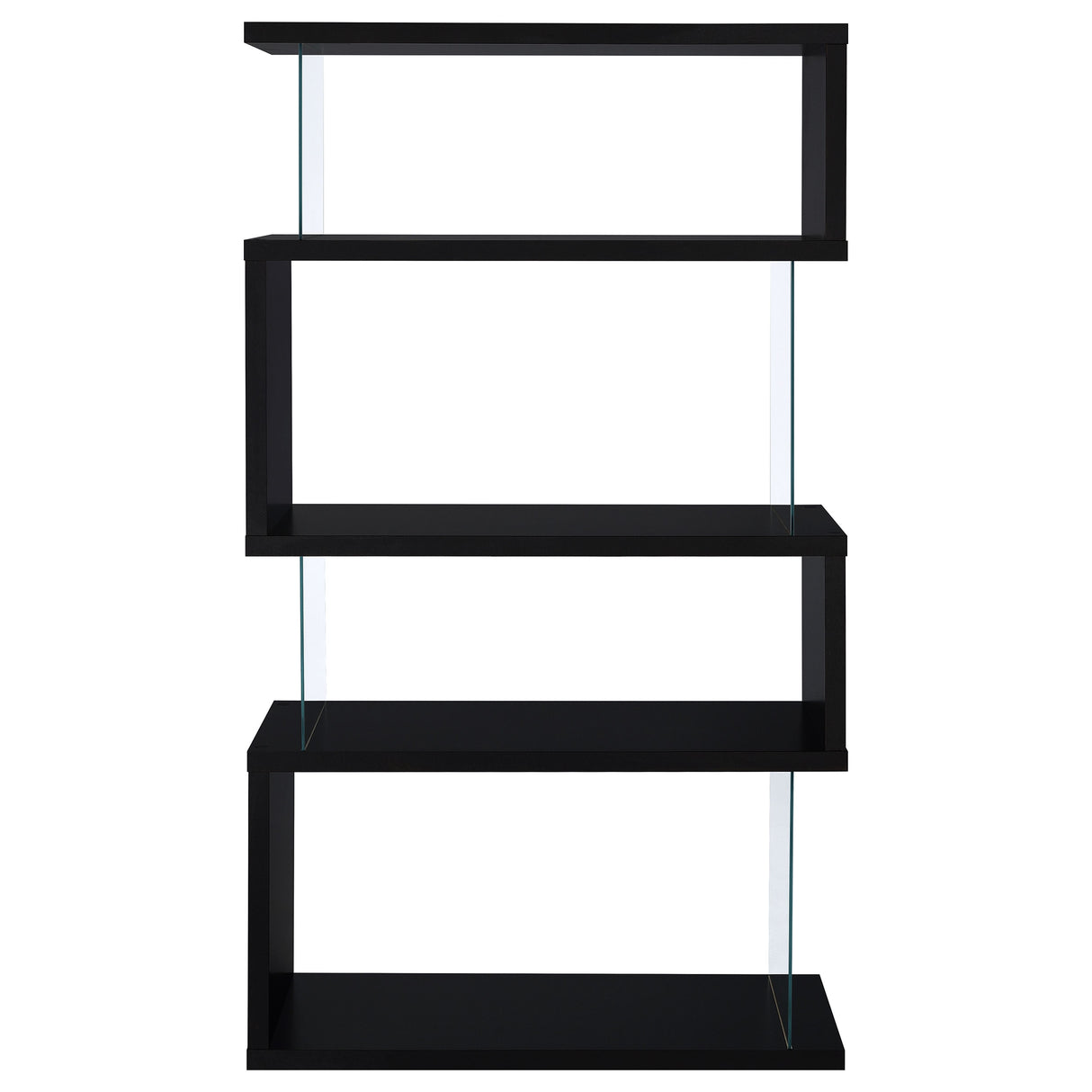 Bookcase - Emelle 4-tier Bookcase Black and Clear