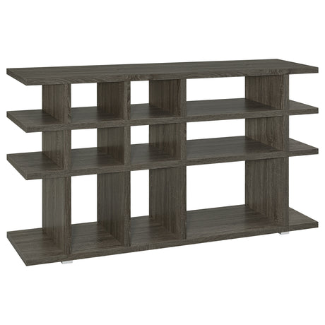 Console Bookcase - Santos 3-tier Bookcase Weathered Grey