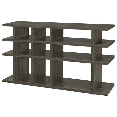 Console Bookcase - Santos 3-tier Bookcase Weathered Grey