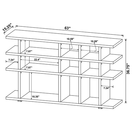 Console Bookcase - Santos 3-tier Bookcase Weathered Grey