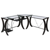 L-Shape Desk - Monterey 3-piece L-shaped Computer Desk Set Cappuccino