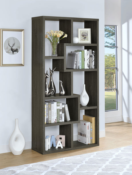 Bookcase - Theo 10-shelf Bookcase Weathered Grey