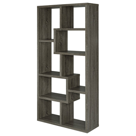 Bookcase - Theo 10-shelf Bookcase Weathered Grey