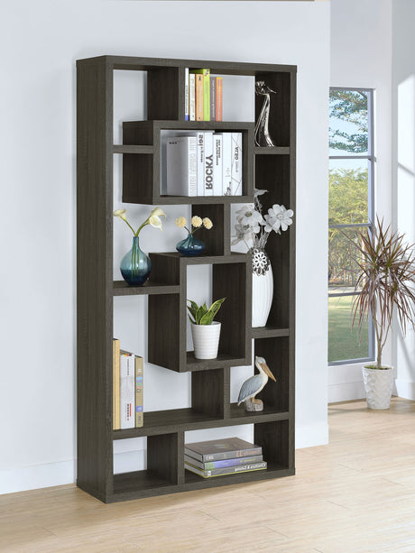 Bookcase - Howie 10-shelf Bookcase Weathered Grey